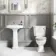 Hudson Traditional Close Coupled Toilet With Chalk White Seat & Pedestal Basin - Single Tap Hole