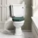 Hudson Traditional Close Coupled Toilet With Midnight Green Seat & Pedestal Basin - Single Tap Hole
