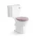 Hudson Traditional Toilet With Cashmere Pink Seat & Pedestal Basin Set - Double Tap Hole
