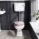 Hudson Traditional Low-Level Toilet With Cashmere Pink Seat & Pedestal Basin - Double Tap Hole