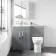 Avon Stone Grey Combination Vanity Basin and Aruba Toilet 1100mm - Left Handed