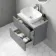 Austin Stone Grey Wall Hung Drawer Vanity with Marble Top & Curved Counter Top Basin 600mm
