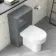 Corsica Curved Storm Grey Slimline Back To Wall Unit and Denver Toilet
