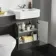 Monaco Graphite Grey Combination Vanity Traditional Basin with Marble Top & Atlanta Toilet 1200mm