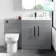 Avon Stone Grey Combination Vanity Basin and Miami Toilet 1300mm - Black Accents