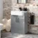 Harper Stone Grey Vanity with Semi Recessed Basin 600mm - Black Accents
