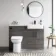 Harper Charcoal Elm Combination Vanity Basin and Aruba Toilet 1200mm - Black Accents - Right Handed