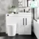 Avon Gloss White Combination Vanity Basin and Boston Toilet 1000mm - Black Accents