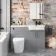 Harper Stone Grey Combination Vanity Basin and Boston Toilet 1200mm - Black Accents - Right Handed