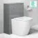 Austin Stone Grey Slimline Back To Wall Unit and Boston Toilet