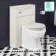 Traditional Chalk White Slimline Back To Wall Unit and Hudson Toilet with Wooden Seat