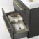 Elba Graphite Grey Wall Hung Basin Drawer Vanity 600mm - Brushed Brass Accents