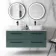 Elba Midnight Green Double Wall Hung Drawer Vanity with Marble Top & Curved Basin 1200mm - Black Accents