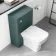 Corsica Curved Midnight Green Slimline Back To Wall Unit and Atlanta Toilet