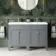 Bermuda Dove Grey Double Basin Vanity 1200mm - Brushed Brass Accents