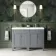 Bermuda Dove Grey Double Basin Vanity 1200mm - Brushed Brass Accents