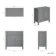Bermuda Dove Grey Cabinet 800mm Excludes Counter Top Basin - Brushed Brass Accents