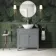 Bermuda Dove Grey Vanity with Oval Counter Top Basin 800mm - Brushed Brass Accents
