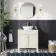 Bermuda Chalk White Vanity with Marble Top & Oval Counter Top Basin 800mm - Brushed Brass Accents