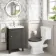 Bermuda Graphite Grey Basin Vanity 500mm - Brushed Brass Accents