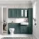 Monaco Midnight Green Combination Vanity Traditional Basin and Seattle Toilet 1500mm