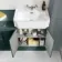 Monaco Midnight Green Combination Vanity Traditional Basin and Seattle Toilet 1500mm