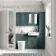 Monaco Midnight Green Combination Vanity Traditional Basin with Marble Top & Boston Toilet 1200mm