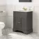 Lucia Graphite Grey Vanity with Marble Top & Undermount Basin 630mm - Brushed Brass Accents