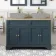 Lucia Inky Blue Cabinet with Oak Effect Top 1200mm (Excludes Counter Top Basins) - Brushed Brass Accents