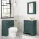 Lucia Midnight Green Basin Vanity 630mm - Brushed Brass Accents