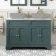 Lucia Midnight Green Cabinet with Marble Top 1200mm (Excludes Counter Top Basins) - Brushed Brass Accents