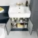 Monaco Inky Blue Combination Vanity Basin and Boston Toilet 1200mm - Brushed Brass Accents