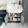 Monaco Inky Blue Combination Vanity Traditional Basin with Marble Top & Hudson Toilet with Wooden Seat 1200mm - Brushed Brass Accents