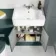 Monaco Midnight Green Combination Vanity Basin and Hudson Toilet with Wooden Seat 1200mm