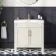 Bermuda Chalk White Basin Vanity 800mm - Brass Knurled Handles