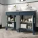 Bermuda Inky Blue Vanity with Marble Top & Oval Counter Top Basin 1200mm - Brass Knurled Handles