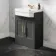 Monaco Graphite Grey Traditional Basin Vanity 600mm - Brass Knurled Handles