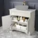 Lucia Chalk White Cabinet with Marble Top 840mm (Excludes Counter Top Basin) - Brass Knurled Handles