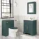 Lucia Midnight Green Basin Vanity 630mm - Brass Knurled Handles