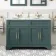 Lucia Midnight Green Double Vanity with Marble Top & Undermount Basins 1200mm - Brass Knurled Handles