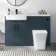 Harper Navy Blue Combination Vanity Basin and Houston Toilet 1200mm - Black Accents - Left Handed
