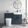 Harper Navy Blue Combination Vanity Basin and Tucson Toilet 1200mm - Black Accents - Right Handed