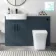 Harper Navy Blue Combination Vanity Basin with Marble Top & Houston Toilet 1200mm - Black Accents