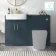 Harper Navy Blue Basin Vanity and Back To Wall Toilet Unit 1200mm (Excludes Toilet) - Brushed Brass Accents