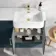 Harper Navy Blue Combination Vanity Basin and Houston Toilet 1200mm - Brushed Brass Accents - Right Handed