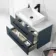 Elba Inky Blue Wall Hung Drawer Vanity with Marble Top & Cody Basin 800mm - Black Accents