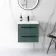 Elba Midnight Green Wall Hung Basin Drawer Vanity 500mm - Black Accents