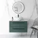 Elba Midnight Green Wall Hung Drawer Vanity with Marble Top & Oval Counter Top Basin 800mm - Black Accents