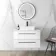 Elba Gloss White Wall Hung Drawer Vanity with Marble Top & Cody Basin 800mm - Black Accents