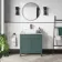 Bermuda Midnight Green Vanity with Marble Top & Curved Counter Top Basin 800mm